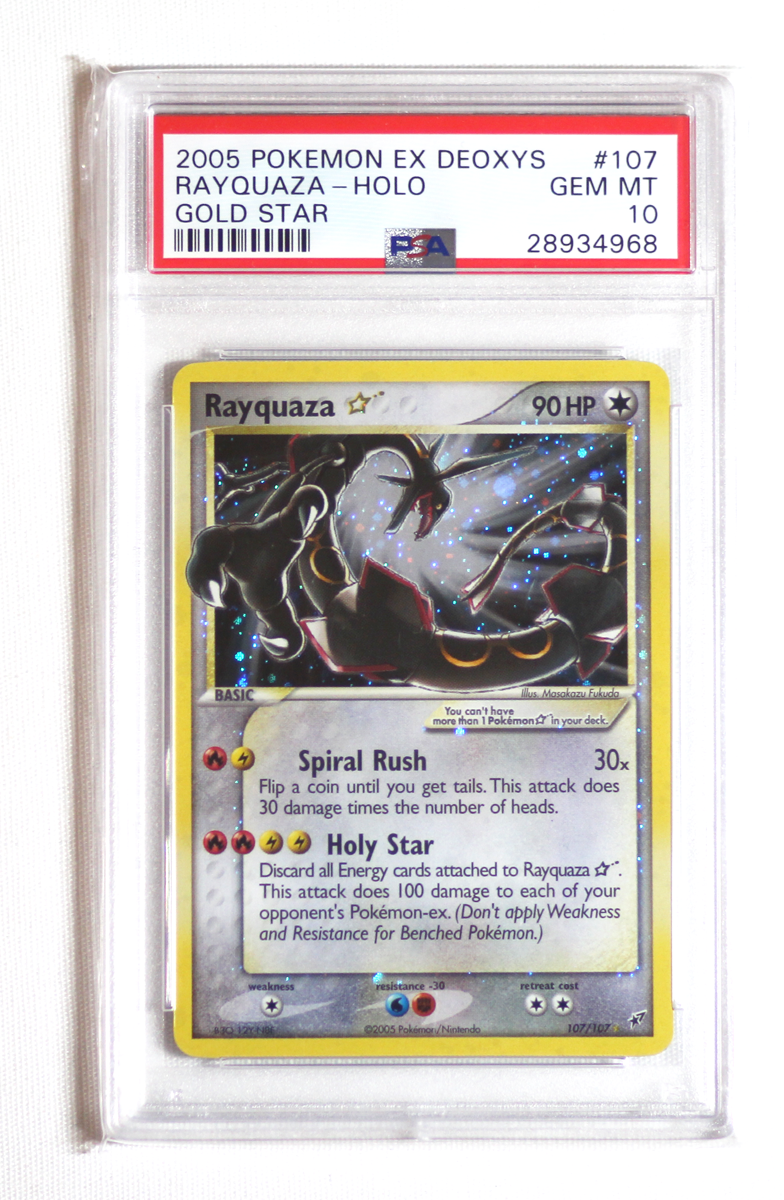 Pokemon TCG Rayquaza Holo Gold 9/106 EX Emerald Stamp, ENG