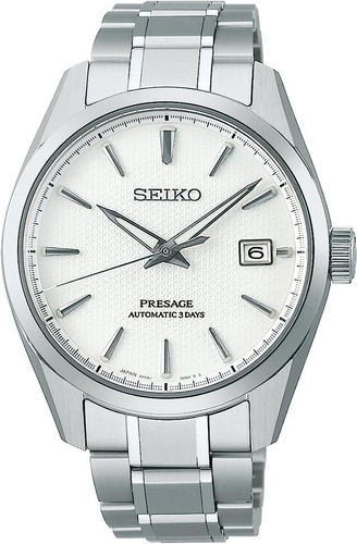 Pre-owned Seiko Presage Sarx115 Sharp Edged White Mechanical Watch Men Box