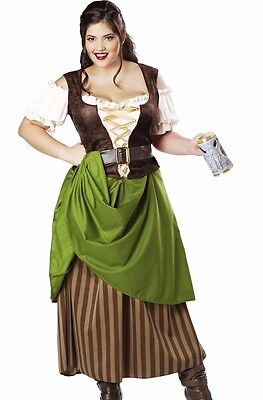 Tavern Maiden Costume Pirate Renaissance Beer Wench Oktoberfest Maid Plus Size
