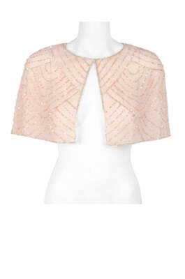Adrianna Papell Crew Neck Embellished Illusion Mesh Bolero