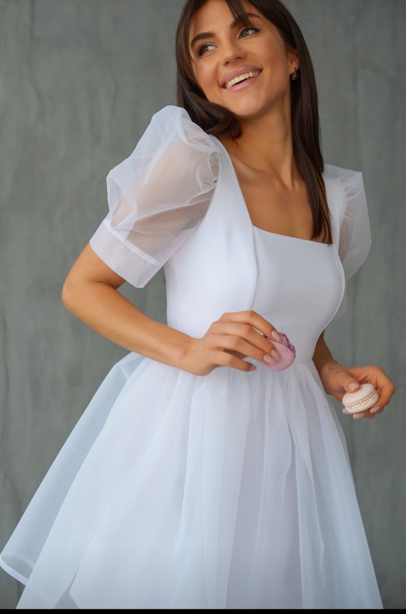 ★GENERAL IDEA★ WOMAN Flare Puff Sleeve One Piece [WHITE CO rBNaN2DwlS6AAQttAAELFuwbwU0962.jpg