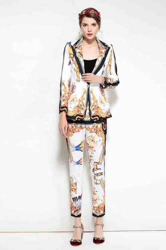 Pre-owned Handmade Custom Made To Order Long Sleeve Print Tapered Pants Jacket Suit Plus1x-10x L648 In Printed
