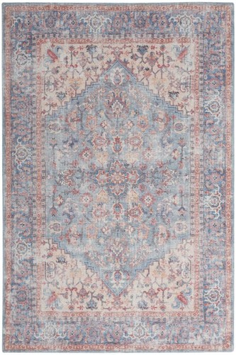 5 X 7 Синих ковриков Oriental Power Loom, которые можно стирать в стиральной машине