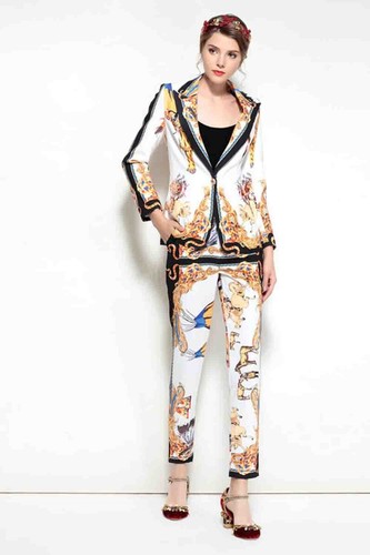 Pre-owned Handmade Custom Made To Order Long Sleeve Print Tapered Pants Jacket Suit Plus1x-10x L648 In Printed