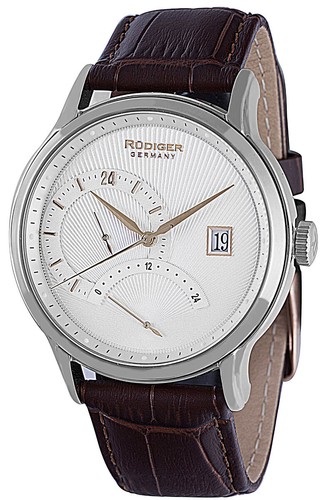 Pre-owned Rudiger Men's R2700-04-001.16 Aachen 24 Hour Display Brown Leather Date Watch