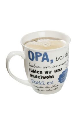 Gilde 46614 Jumbo-Tasse ''Opa, bei dir...'' ca 400ml Porzellan