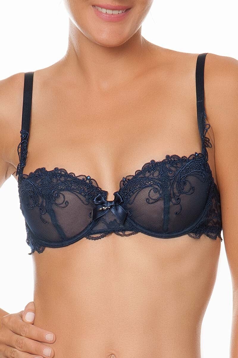 Lise Charmel 272088 Women's Soir De Venise Demi Cup Bra Navy Size 36D