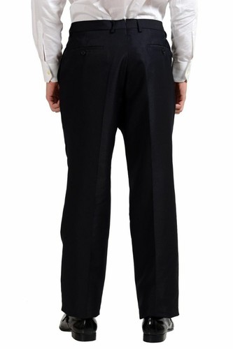 Pre-owned Versace $1620  Silk Wool Black Two Button Men's Suit Us 46 It 56