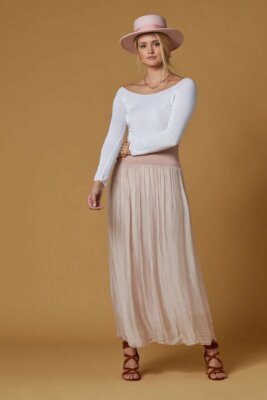 Scandal Champagne  One size fits most Silky Skirt Made in Italy