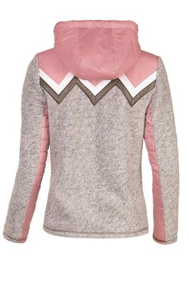 PIZ PALÜ PIZ PALÜ OUTDOORJACKE DAMEN BRENNBERG STEIN/ROSA STRICKFLEECE STEPP KAPUZE WOLLE