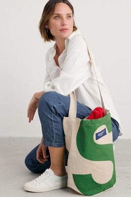 Seasalt Canvas Green Seasalt Logo Tote Bag Capital Logo