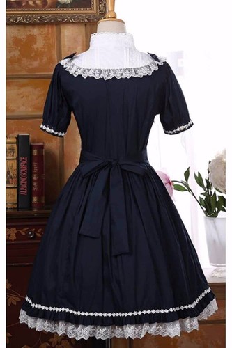 Pre-owned Handmade Custom Made To Order Sweet Palace Bowknot Classic Lolita Dress Plus 1x-10x L151 In Navy/white