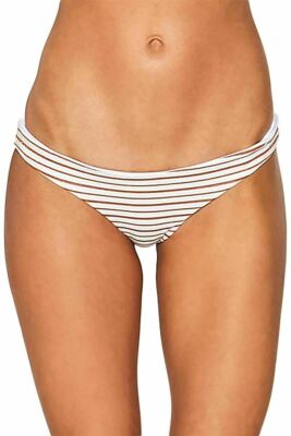 L Space Horizon Sandy Classic Bikini Bottom sz XS WHite Striped 