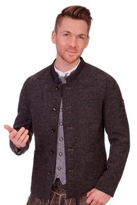 SPIETH &AMP; WENSKY SPIETH & WENSKY TRACHTEN WALKJANKER JACKE HERREN PETRUS DUNKELGRAU STEHKRAGEN