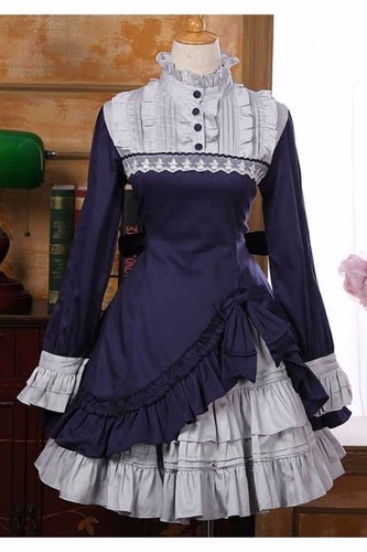 Pre-owned Handmade Custom Made To Order Vintage Lrregular Hem Classic Lolita Dress Plus 1x-10x L145 In Burgundy/beige