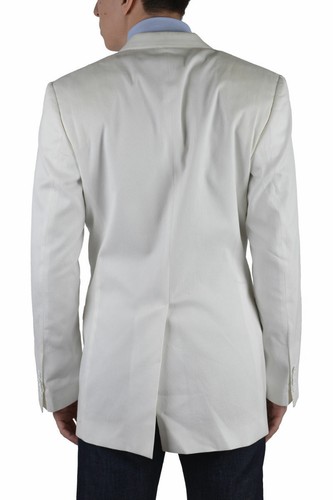 Pre-owned Dolce & Gabbana "gold" Men's White Silk One Button Blazer Size Us 36 It 46