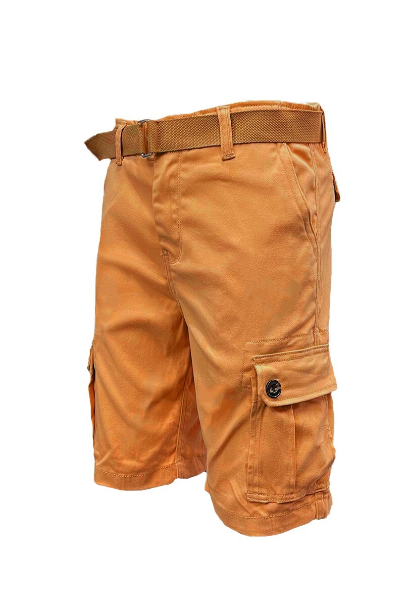 Mens Cargo Shorts Belted Stretch Flat Front Pockets Washed Lounge 28 30 32 34 36 - Picture 10 of 12