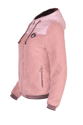 PIZ PALÜ PIZ PALÜ DAMEN PLÜSCHJACKE FALKENSTEIN JACKE ROSA BLOUSON-STIL KAPUZE TASCHEN