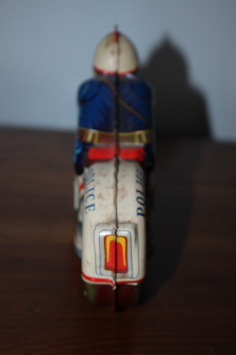 Vtg 1950s ST POLICE DEPARTMENT Motorcycle Friction Tin Litho Toy