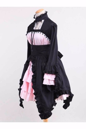 Pre-owned Handmade Custom Made To Order Cinched Waist Tiered Ruffle Hem Party Dress Plus1x-10x L153 In Black/pink