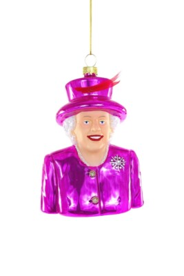 QE2 Glass Christmas Ornament QUEEN ELIZABETH II, by Cody Foster