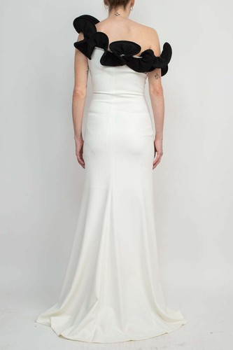 Pre-owned Alberto Makali One Shoulder Sleeveless Floral Shoulder Bodycon Solid Scuba Dress In Black