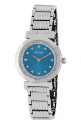 Johan Eric Women's JE1200-04-006B Djursland Swarovski Blue Dial Steel Watch