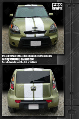 For KIA SOUL 2008-2019 Over Top Sport Double Stripes Decals (Choose Color)