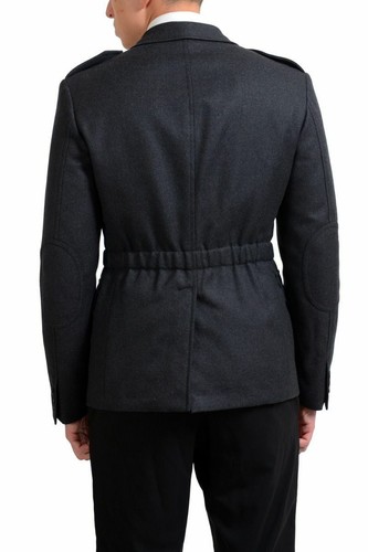 Pre-owned Prada 100% Wool Gray Three Button Men's Basic Jacket Sz 36 38 40 42