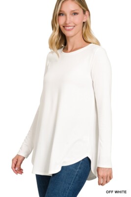Women's Long Sleeve Tunic Top Casual Crew Neck Basic T-Shirt Blouse Loose Fit