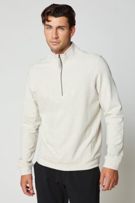 MPG Jackson Heather Oatmeal Unwind 1/4 Zip Pullover XL