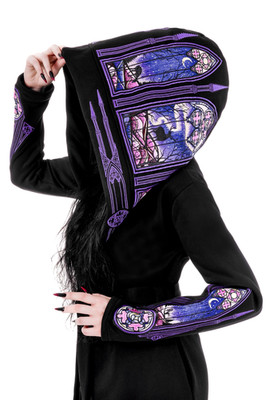 Restyle Gothic Northern Lights Hoodie Kapuzenpullover Nordlichter Kathedrale