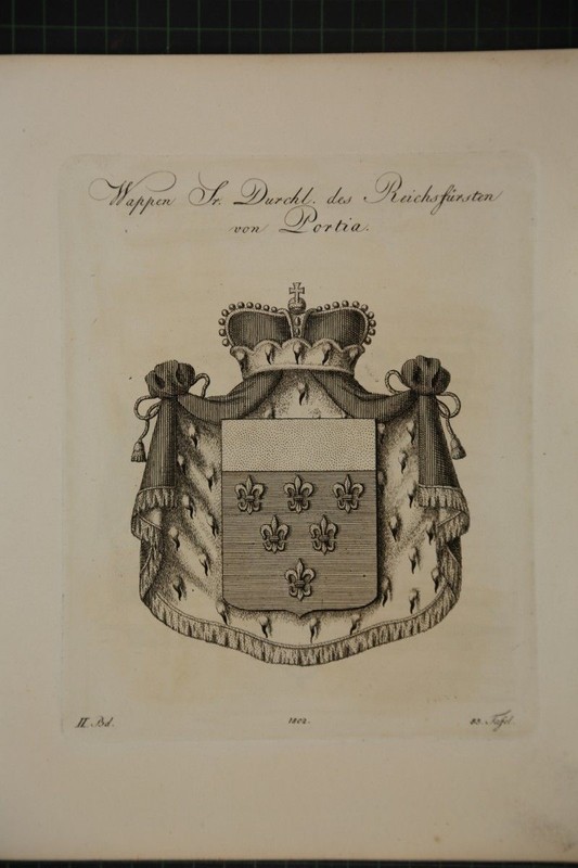 Armoiries Gravure Sur Cuivre : Sr. Durchl. De ReichsfüRsten Pour Portia 1802