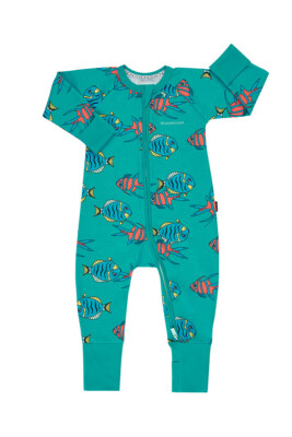 Bonds Baby Long Sleeve Zip Zippy Wondersuit Romper size 0000 000 00 0 2 3 Fish