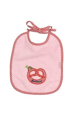 P.Eisenherz Trachten Baby Lätzchen Hangerl Brezel mit Hut rosa Frottee Baumwolle