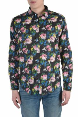 MSGM Multi-Color Floral Long Sleeve Dress Shirt US 14.5 15 15.5 15.75 16 16.5