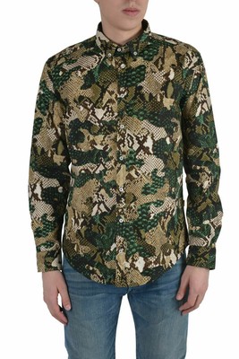 MSGM Multi-Color Animal Print Long Sleeve Dress Shirt US 14.5 15 15.5 15.75 16