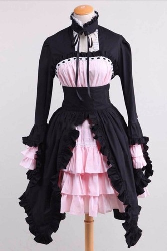 Pre-owned Handmade Custom Made To Order Cinched Waist Tiered Ruffle Hem Party Dress Plus1x-10x L153 In Black/pink