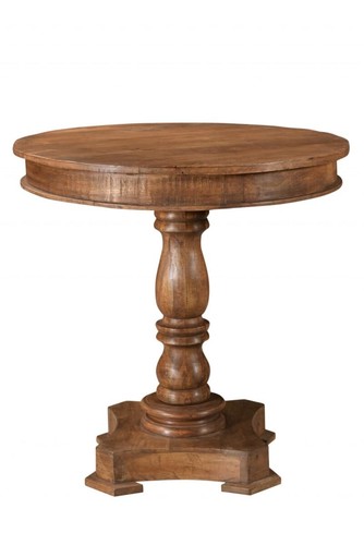 Обеденный стол на подставке из массива дерева 30 Wood Brown с округлой формой основания