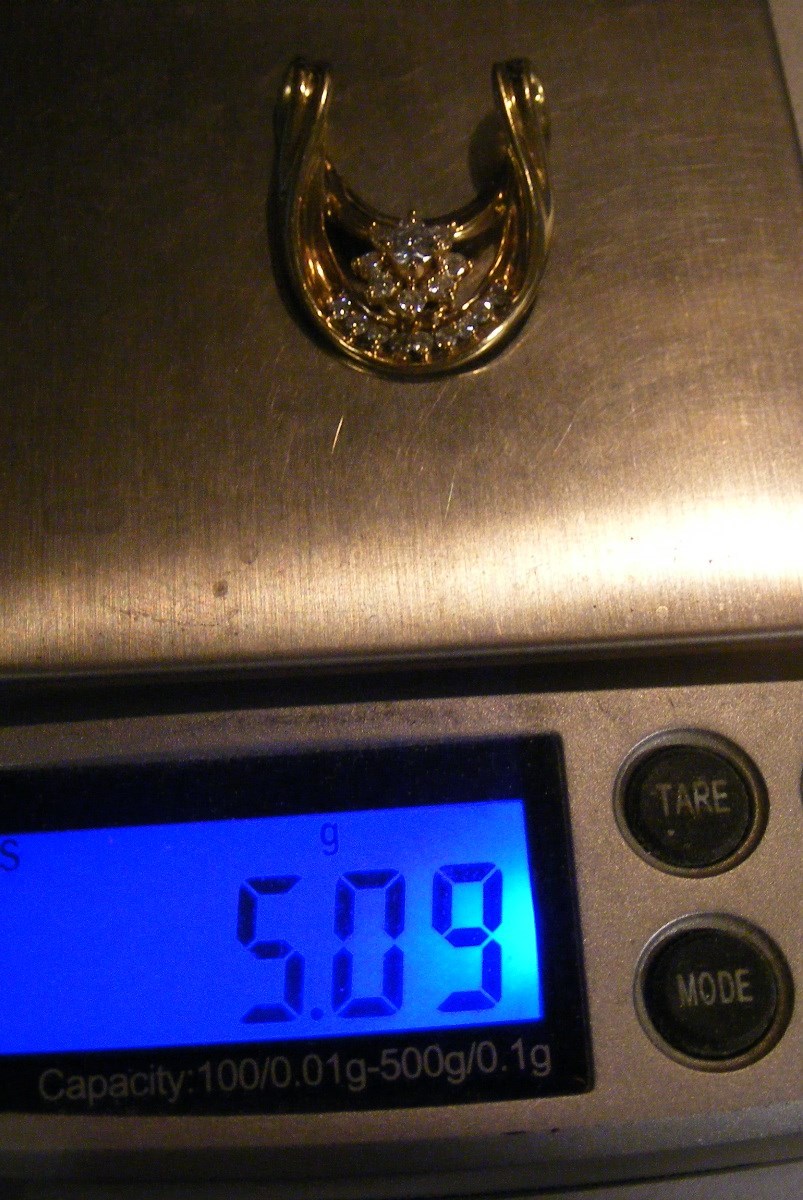 5.09 GR 14K GOLD 17 DIAMONDS CUSTOM DESIGN LARGE PENDANT SCRAP OR NOT $699.99