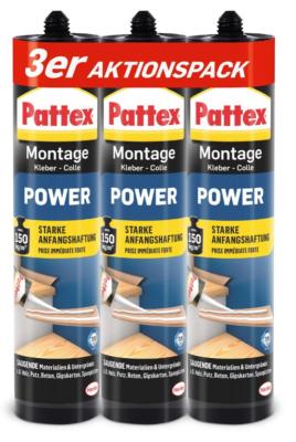 Pattex Montagekleber Power Kraftkleber Dreierpack 3 x 370g NEU & OVP 