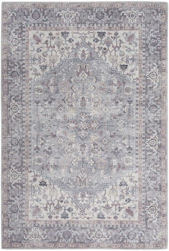 5 X 7 Серых ковриков Oriental Power Loom, которые можно стирать в стиральной машине