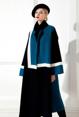 Custom Made to order Colour Block Panel Jacket Top Trench Coat  plus 1x-10x Y340