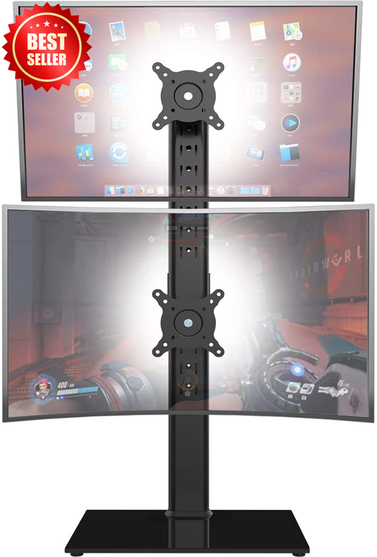 Vertical Dual Monitor Stand Free-Standing 13-34