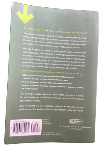 Runner's World Performance Nutrition for Runner by Matt Fitzgerald FAST SHIP