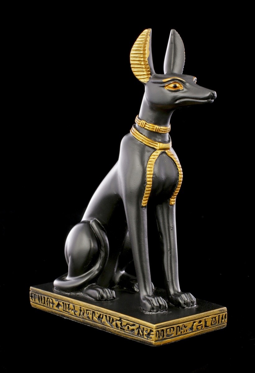 ägyptischer Gott Anubis auf Thron Ägypten Gottheit Dekostatue