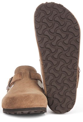 Pre-owned Birkenstock London Shearling Unlined Eva Unisex Sandal Brown Suede Us 3 - 12