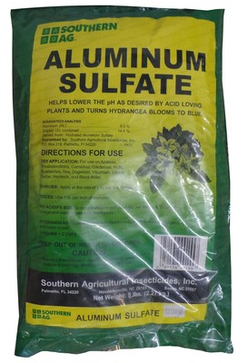 Aluminum Sulfate - Acid loving plants lowers pH - Hydrangea blooms blue - 5 Lbs.