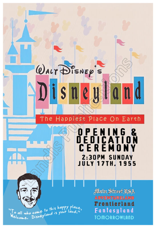Disneyland 1955 Grand Opening Ceremony – Vintage Poster