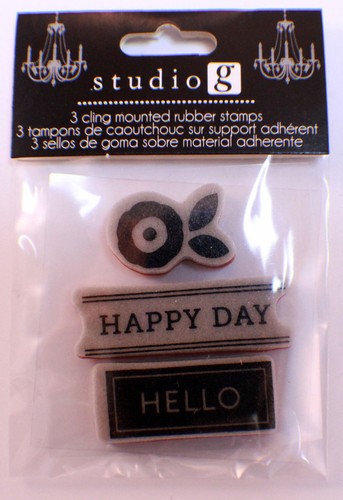 ♡HAPPY STUDIO G HAPPY DAY HELLO FLOWER CLING CLEAR RUBBER STAMP